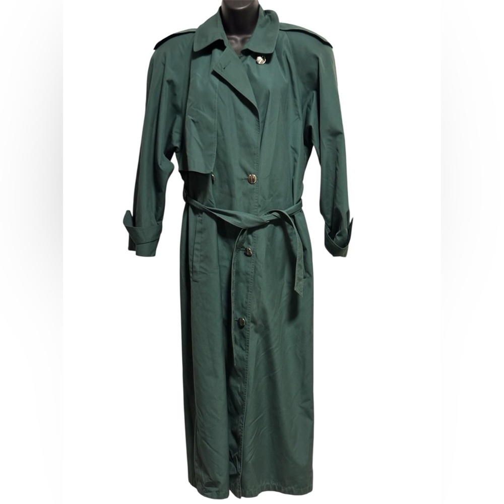 Women's Vintage Green Trench Coat